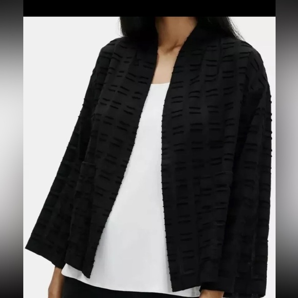 Eileen Fisher Org. Cotton Elbow Sleeve Kimono Jacket Small NWt - Picture 1 of 10
